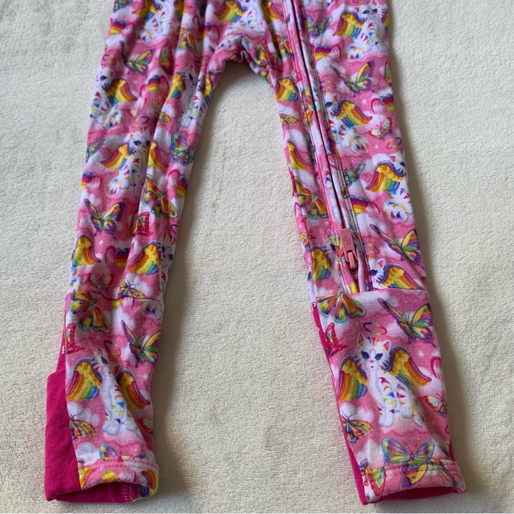 Posh Peanut Pink Lisa Frank Rainbow Zip Sleeper Size 9/12 Months - Picture 9 of 9